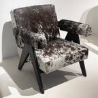 Fauteuil lounge en cuir brut