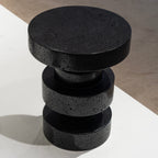 Tabouret d'appoint noir texturé