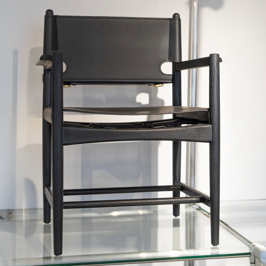 Fauteuil de salle à manger en cuir de selle