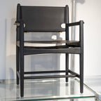 Fauteuil de salle à manger en cuir de selle