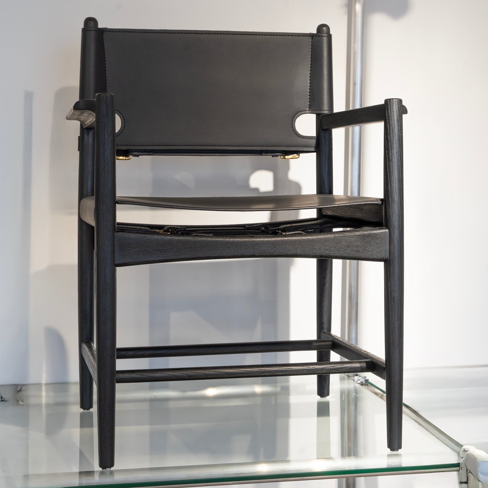 Fauteuil de salle à manger en cuir de selle