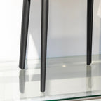 Chaise de salle à manger arrondie en cuir