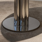 Table piédestal en marbre lunaire