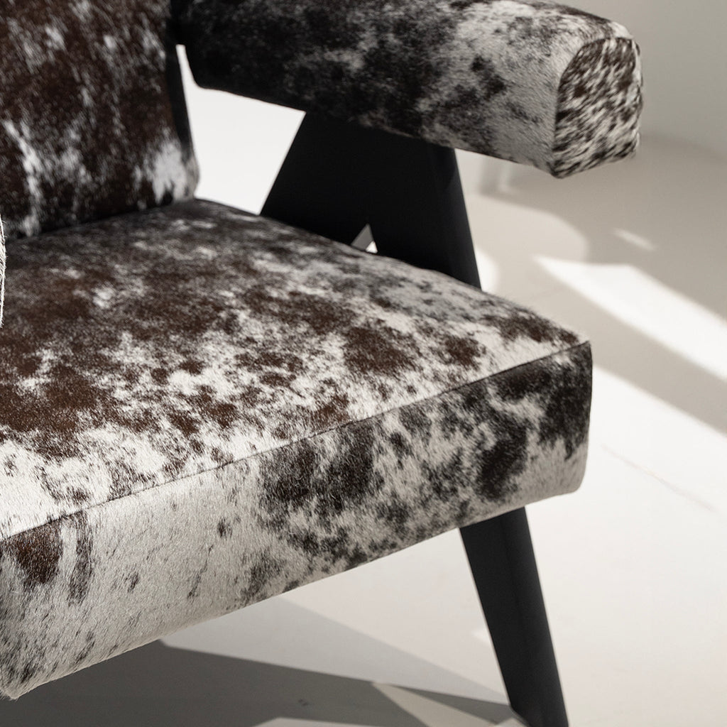 Fauteuil lounge en cuir brut