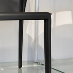 Chaise de salle à manger arrondie en cuir