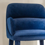 Fauteuil en velours bleu marine