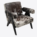 Fauteuil lounge en cuir brut