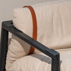 Fauteuil lounge à sangles de selle