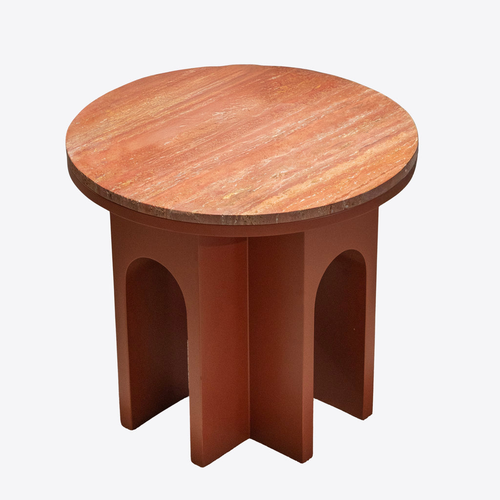 Table d'appoint en forme d'arche en terre cuite
