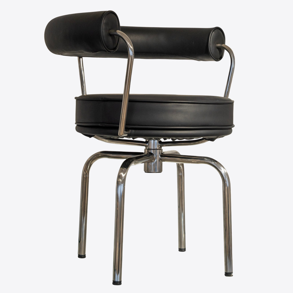 Fauteuil pivotant chromé style milieu du siècle