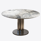 Table piédestal en marbre lunaire