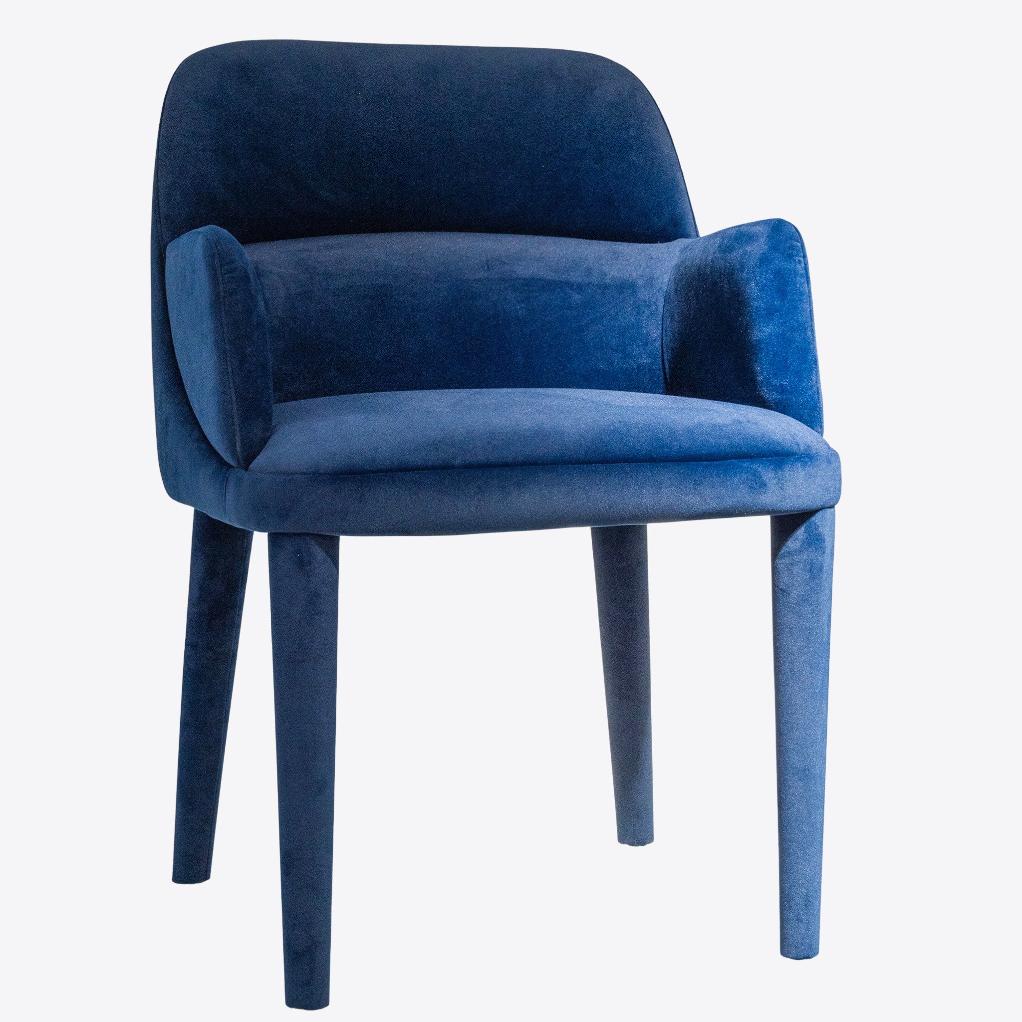 Fauteuil en velours bleu marine