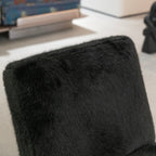 Fauteuil lounge en fourrure noire