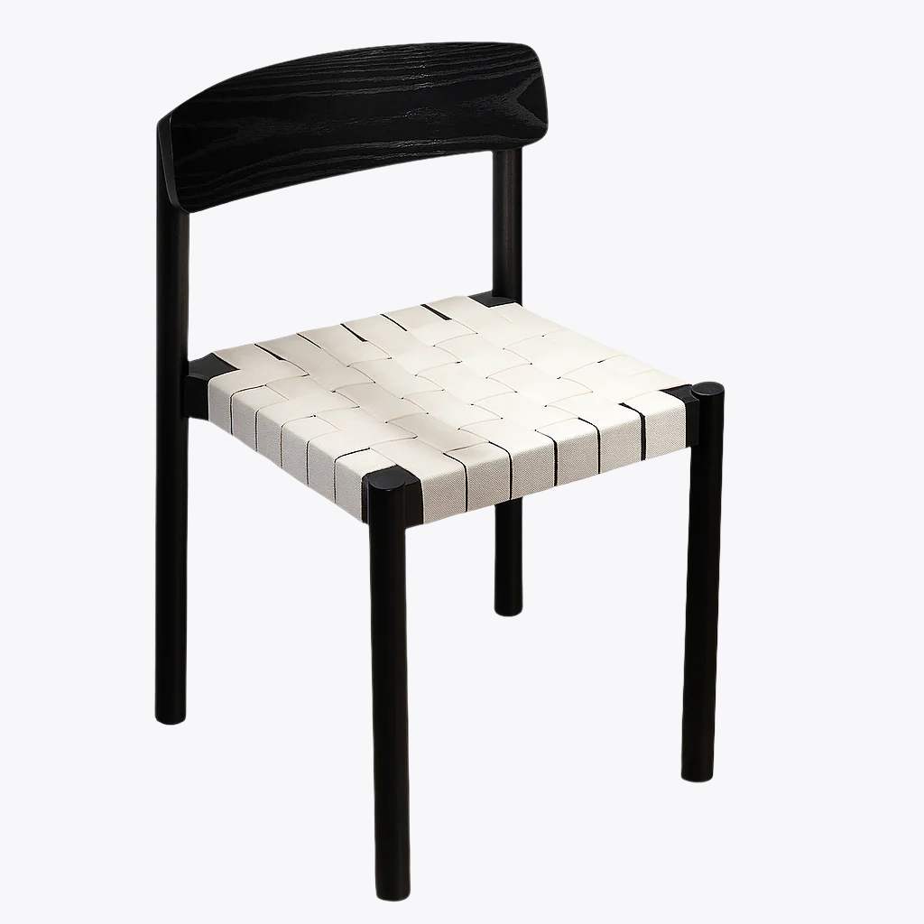 Chaise de salle à manger à sangles tissées